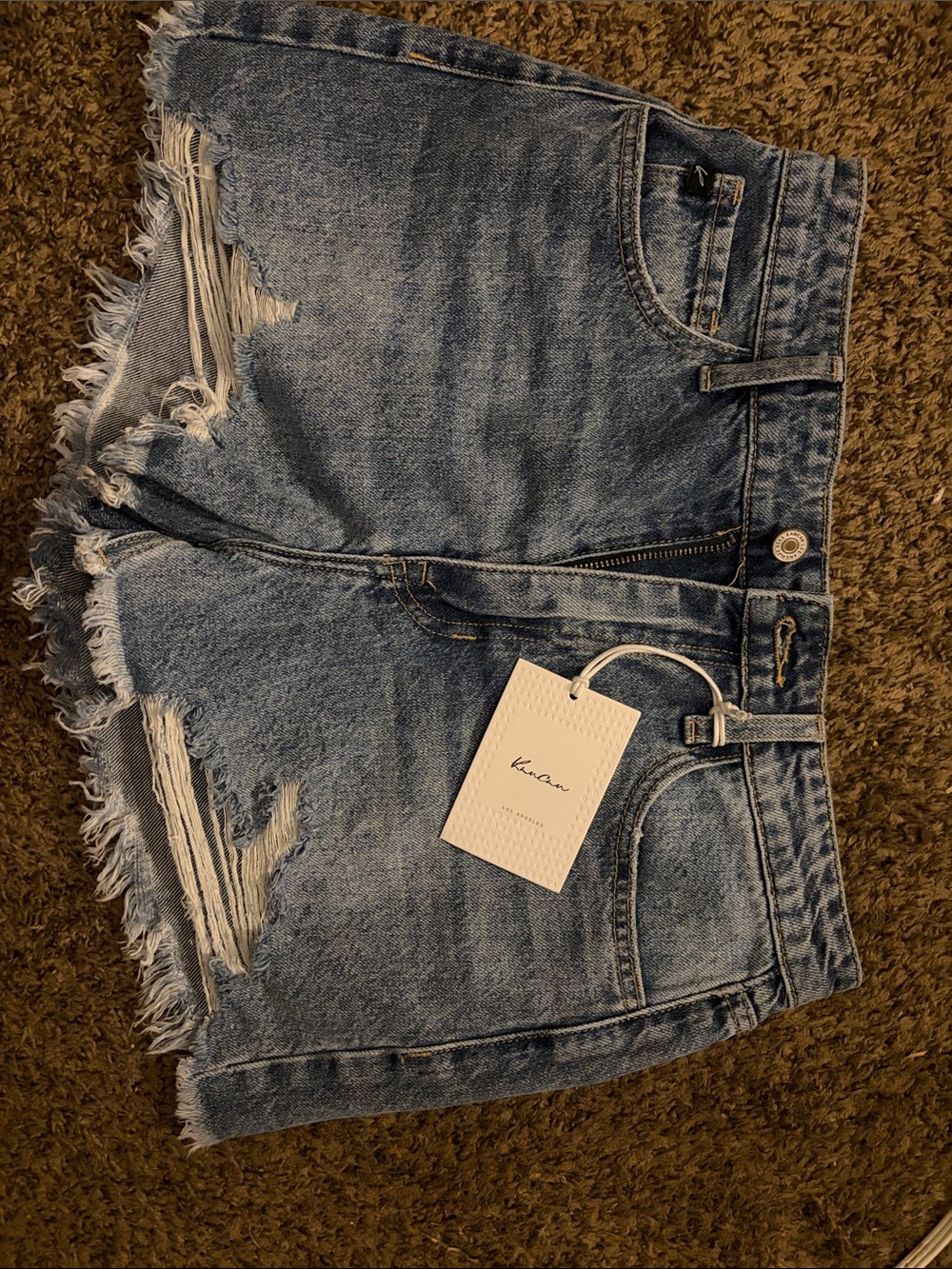 NWT KanCan Light Blue Distressed Denim Cutoff Shorts